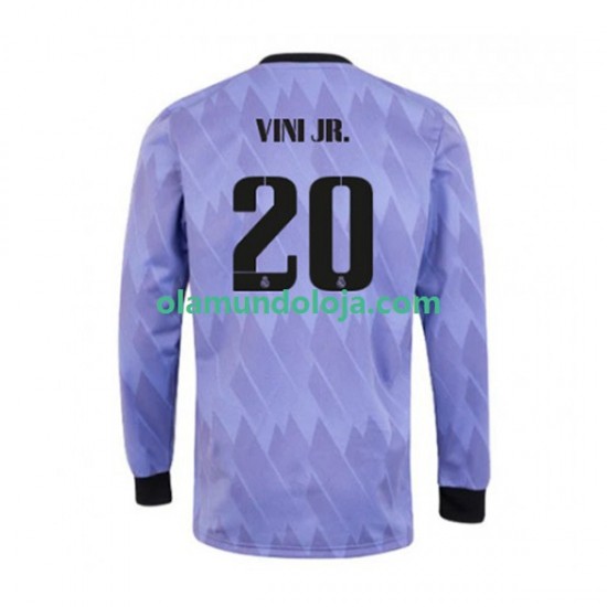 Camisola Real Madrid Vinicius Junior 20 Homem Equipamento Segundo 2022-2023 Manga Comprida
